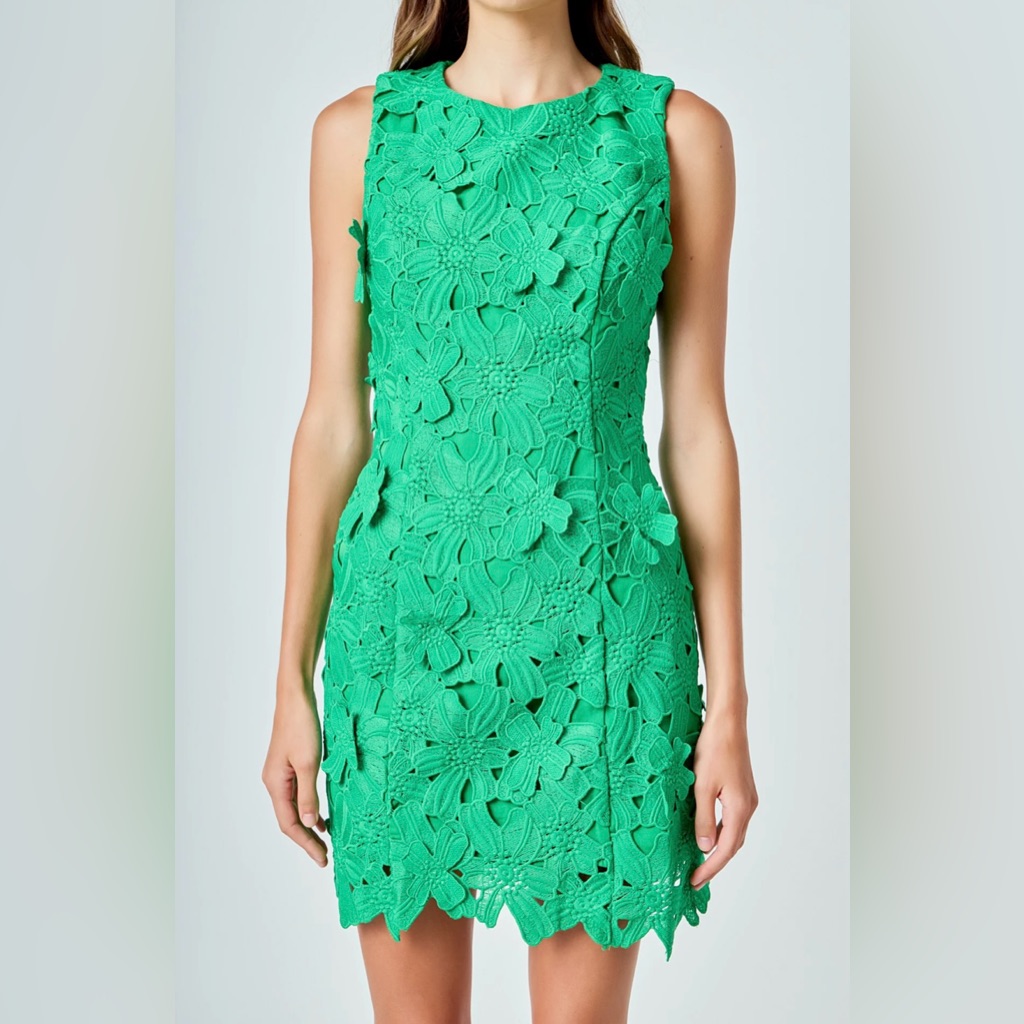 Endless Rose Floral Embroidered Mini Dress - Nwt